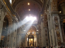 A beam of light inside St. Peter's Basilica